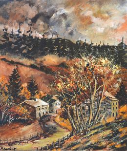 Painting, Sechery, village in my country, Pol Ledent