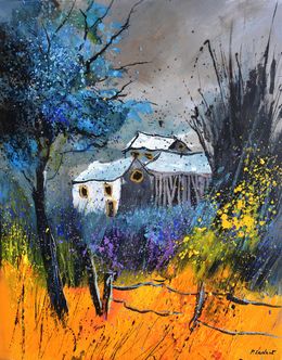 Painting, A few houses, Pol Ledent