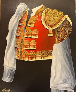 Gemälde, Rojo Cadmio Medio y Oro, Manuel Fanch