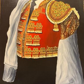 Gemälde, Rojo Cadmio Medio y Oro, Manuel Fanch