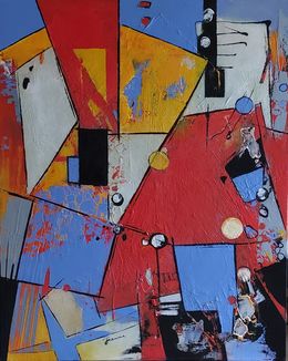 Gemälde, REF 24-24 - Abstraction géométrique, Jeanne