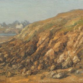 Gemälde, La côte rocheuse à Saint Briac, André Boubounelle
