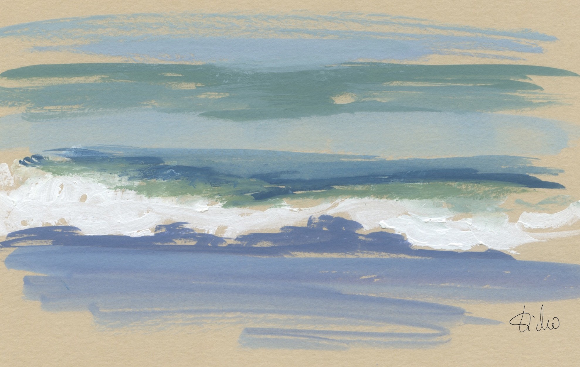 Sabine Eichler, Ile d'Aix n°7 (paysage marin semi-abstrait, mer, vagues) Sabine Eichler, Ile d'Aix n°7 (paysage marin semi-abstrait, mer, vagues)