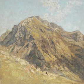 Gemälde, La Tournette ocre, 2024, 2ème version, André Boubounelle