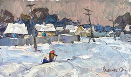 Gemälde, Street in the snow, Ivanyuk Oleksiy