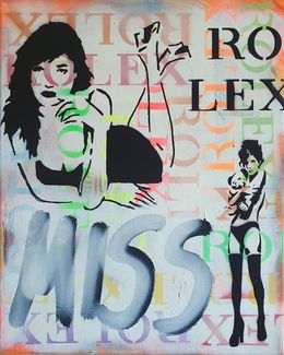 Gemälde, Miss tic Rolex & banksy, Spaco