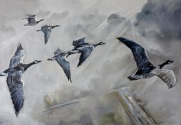 Painting, The geese flew away, Anatoly Varvarov