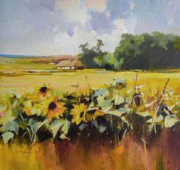 Gemälde, Withered sunflowers, Vasyl Khodakivskyi