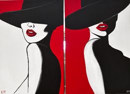 Painting, Diptych: Veiled Desires, Kristina Mallen