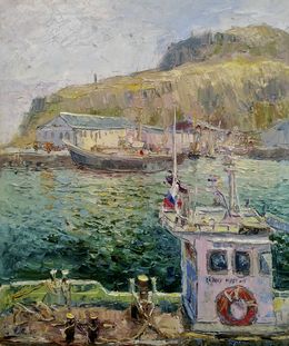 Gemälde, Sunny day in the port, Evgeniya Polyudova