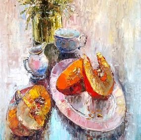 Gemälde, Still life with pumpkin, Evgeniya Polyudova