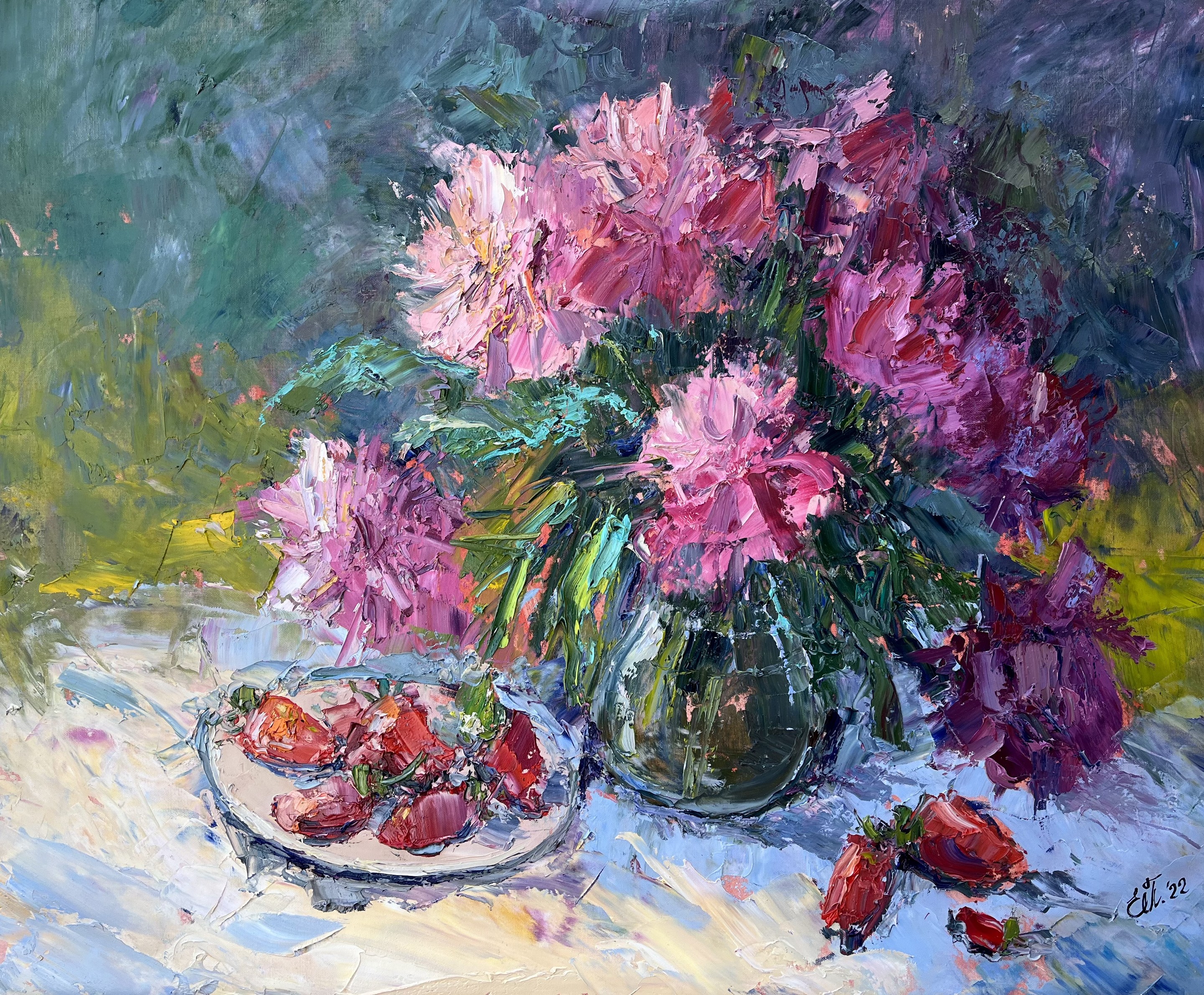 Evgeniya Polyudova, Strawberries with peonies Evgeniya Polyudova, Strawberries with peonies