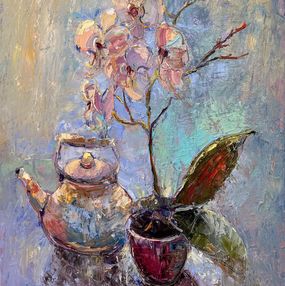 Gemälde, Pink orchid, Evgeniya Polyudova