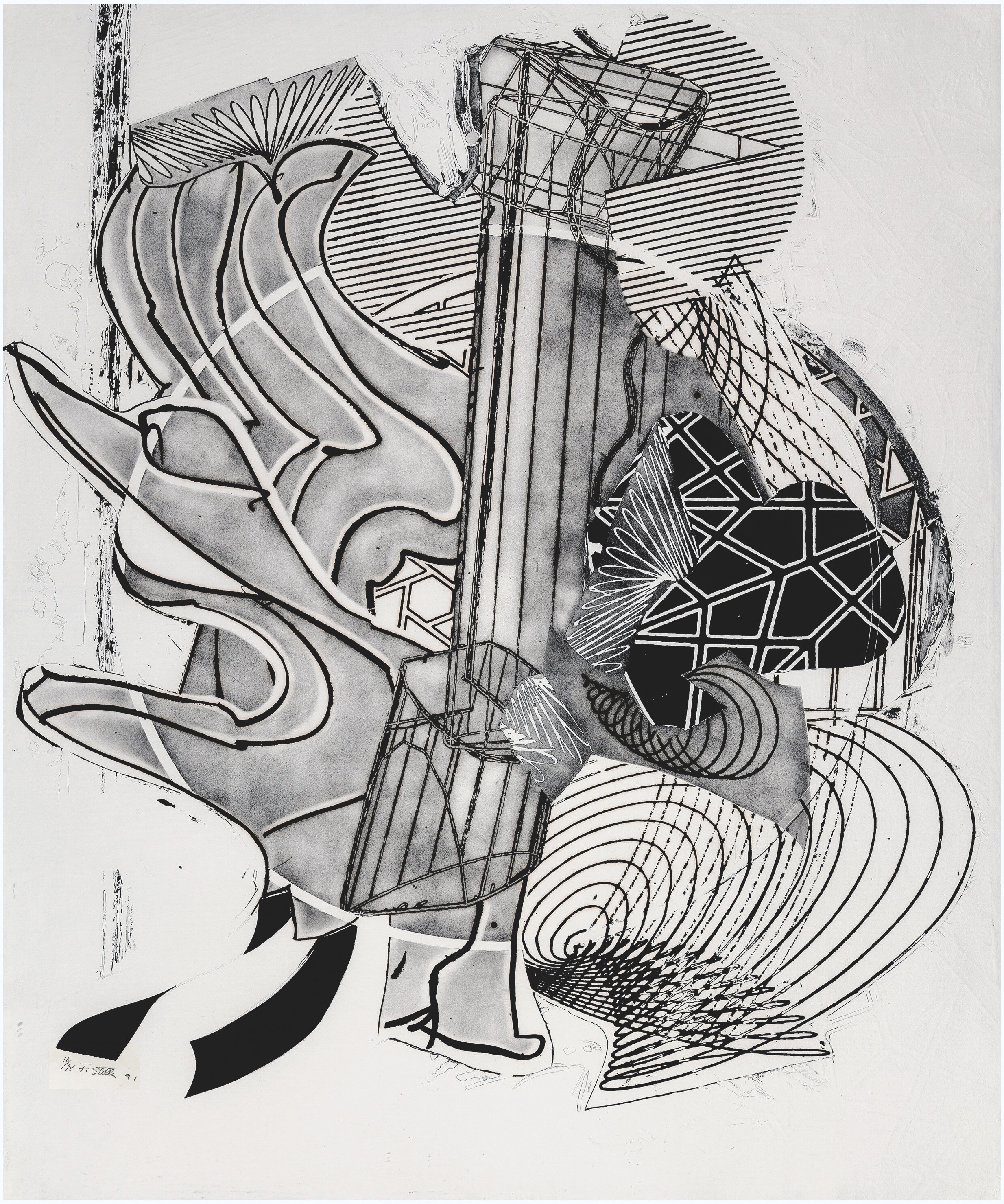 Frank Stella, The Fossil Whale, State 1 (huge signed etching and aquatint) Frank Stella, The Fossil Whale, State 1 (huge signed etching and aquatint)