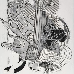 Print, The Fossil Whale, State 1 (huge signed etching and aquatint), Frank Stella