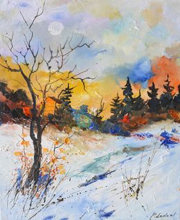 Painting, Colourful winter, Pol Ledent