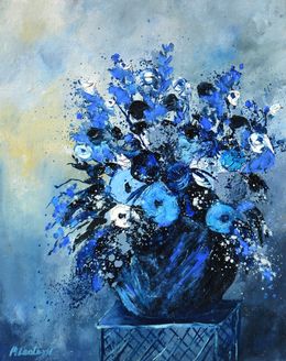 Painting, Blue still life, Pol Ledent