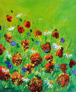 Painting, Red poppies, Pol Ledent