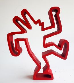 Skulpturen, Mini loup dance Haring red, SpyDDy