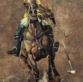Gemälde, Best Target Shot - 21st Century, Contemporary, Figurative Portrait, Horse Rider, Wasiu Adelakun