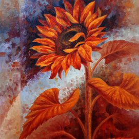 Gemälde, Sunflowers in orange, Voichenko Sergiy