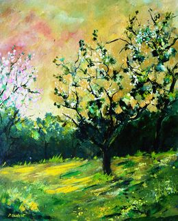 Painting, Orchard in spring, Pol Ledent