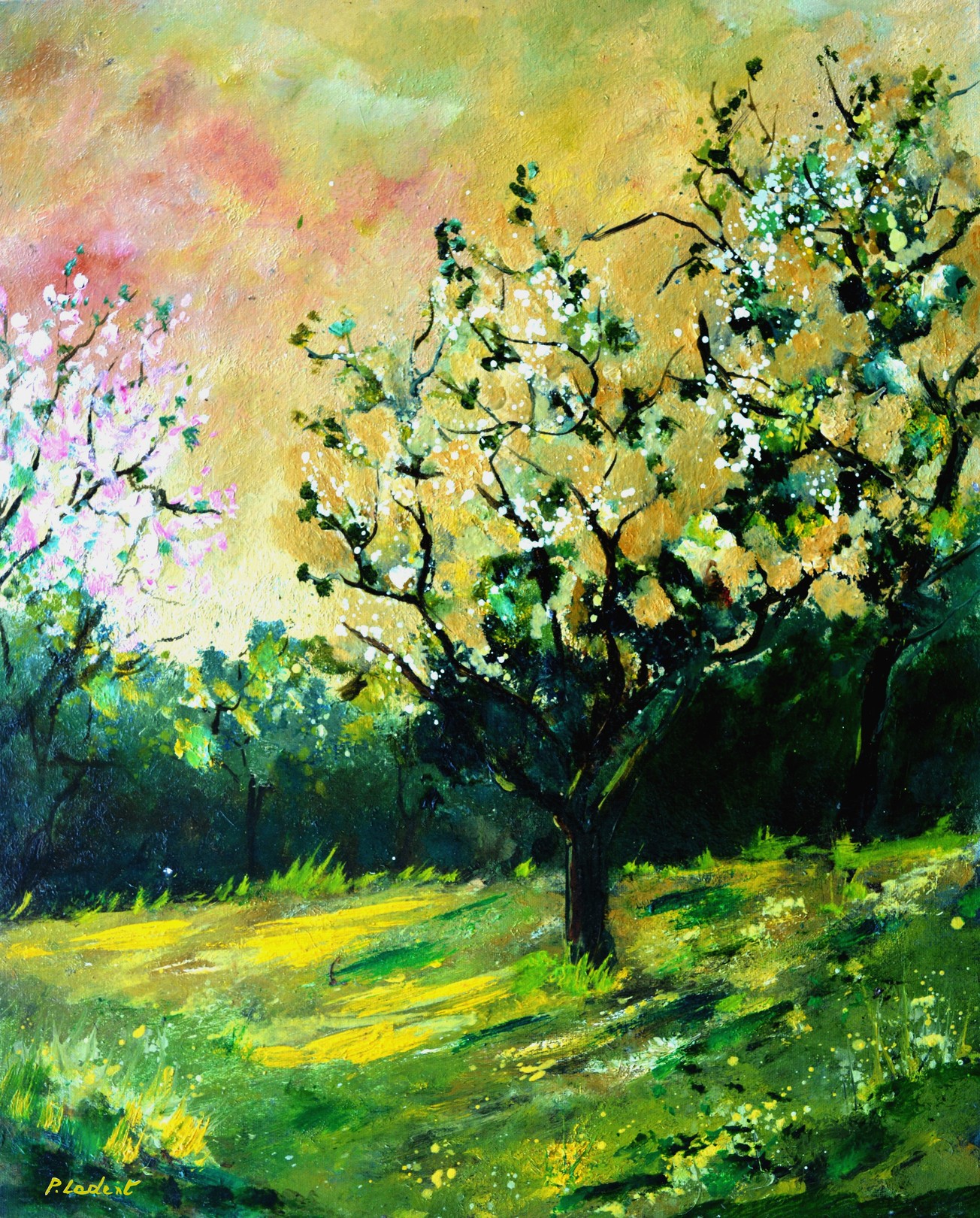 Pol Ledent, Orchard in spring Pol Ledent, Orchard in spring