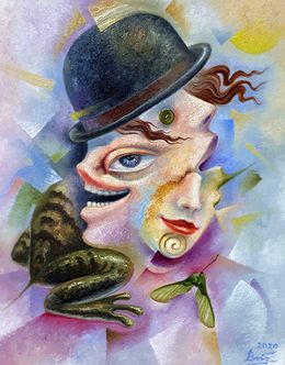 Painting, Tiger frog in a bowler hat, Voichenko Sergiy