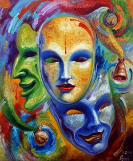 Painting, Three masks, Voichenko Sergiy