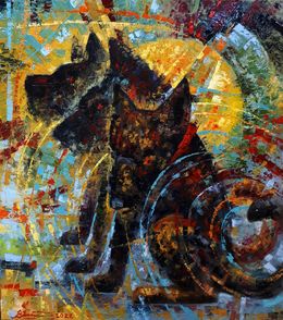 Painting, The tail wags the dog, Voichenko Sergiy