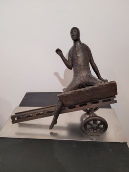 Sculpture, Homme au chariot, Françoise Salmon
