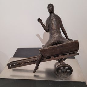 Sculpture, Homme au chariot, Françoise Salmon