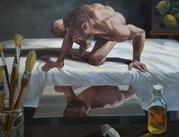 Painting, Vue nocturne d'atelier, Serge Kalinowski