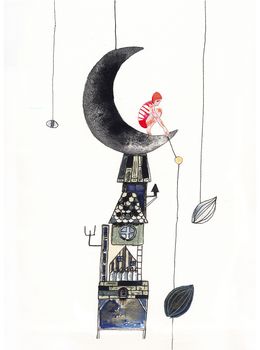 Painting, Femme dans la Lune, Gris De Garance