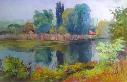 Painting, Autumn day on the river, Boris Serdyuk