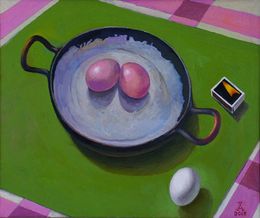 Gemälde, Eggs in a pan, Andreas Charalambous