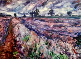 Painting, Lavender Field, Anna Privaloff