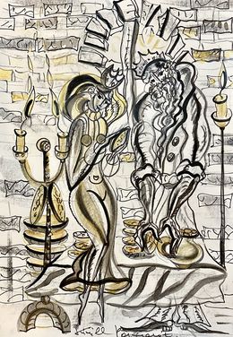 Dessin, The Queen And King Of Pentacles, Kirill Postovit