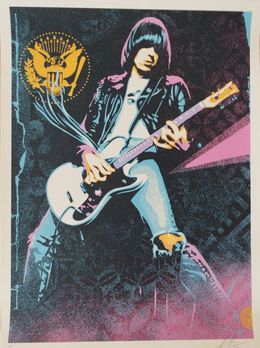 Print, Johnny Ramone Smokin' Strings, Shepard Fairey (Obey)