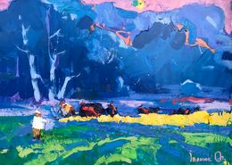 Painting, In the shade of ash trees, Ivanyuk Oleksiy