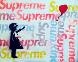 Gemälde, Girl banksy Supreme, Spaco