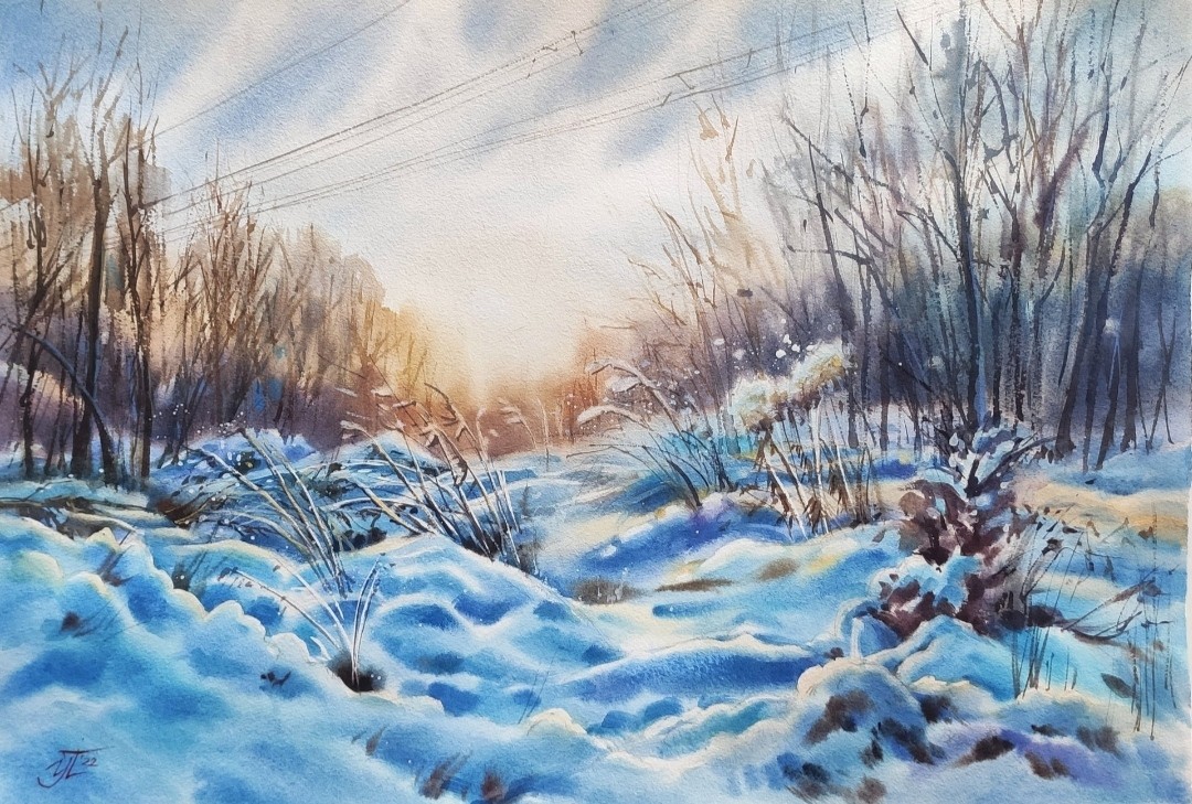 Irina Pronina, Blue winter field Irina Pronina, Blue winter field
