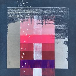 Peinture, "Reflection of the Northern Lights in the Waves of the Southern Sea" 1 of diptych, Iryna Rets