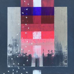 Peinture, "Reflection of the Northern Lights in the Waves of the Southern Sea" 2 of diptych, Iryna Rets
