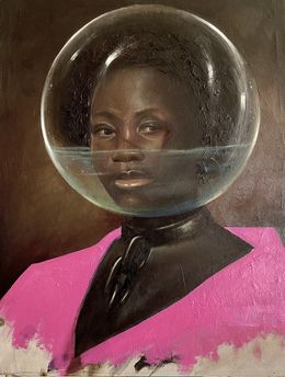Painting, Overboard I - 21st Century, Surrealism, Figurative Painting, Portrait, Modern, Aladejare Ayodeji