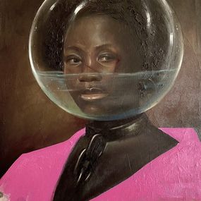 Gemälde, Overboard I - 21st Century, Surrealism, Figurative Painting, Portrait, Modern, Aladejare Ayodeji