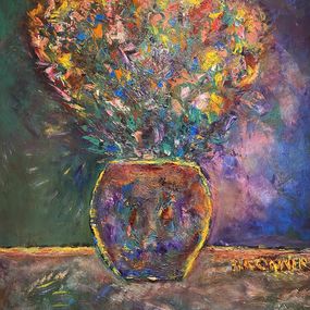 Gemälde, Pot de fleurs, Jacques Bronner