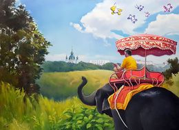 Painting, I've never ridden an elephan, Konovalov Igor