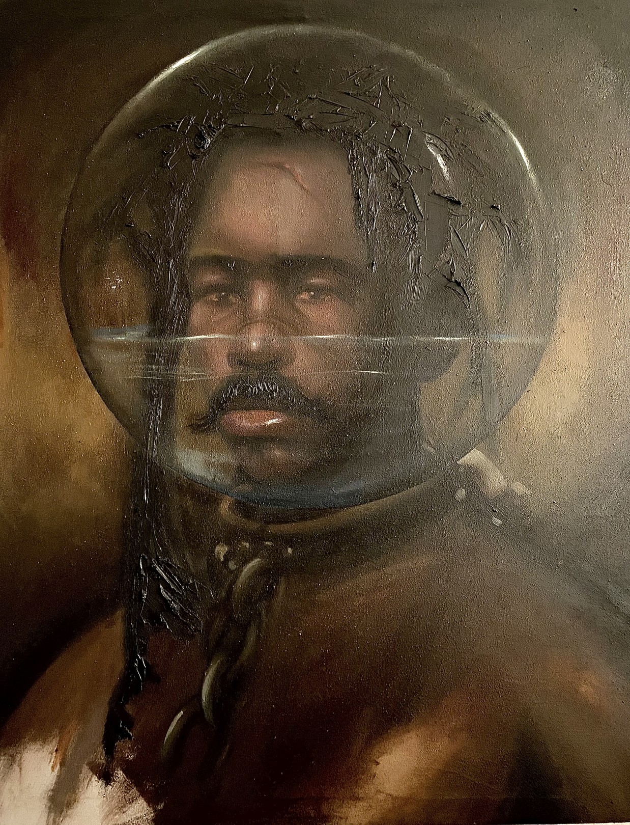 Aladejare Ayodeji, Overboard II - 21st Century, Surrealism, Figurative Painting, Portrait, Modern Aladejare Ayodeji, Overboard II - 21st Century, Surrealism, Figurative Painting, Portrait, Modern