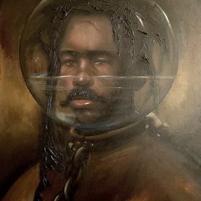 Gemälde, Overboard II - 21st Century, Surrealism, Figurative Painting, Portrait, Modern, Aladejare Ayodeji